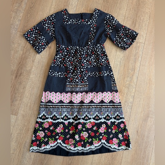 Dresses & Skirts - Vintage Prairie Floral Empire Waist Midi Dress Cottagecore Boho